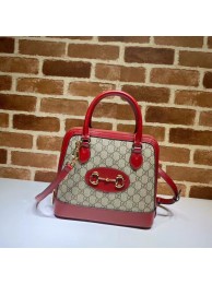 Fake Gucci GG Supreme Canvas Top Handle Bag 621220 red HY19129Sq37