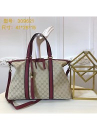 Fake Gucci GG Supreme Canvas Tote Bag 309621 Red HY8913bz90