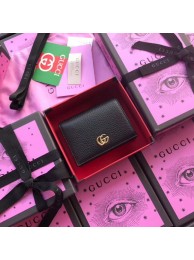 Fake Gucci Leather card case 456126 Black HY4726QF99