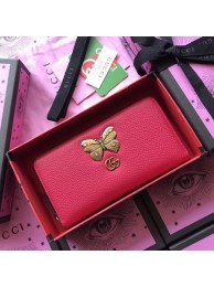 Fake Gucci Leather Zip Around Wallet With Butterfly 499363 HY10373bz90