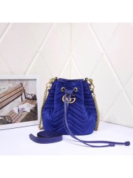 Fake Gucci Ophidia GG bucket bag velvet 525081 blue HY19635kw88