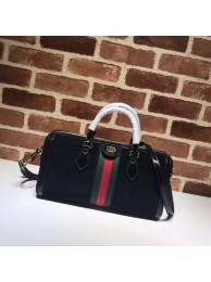 Fake Gucci Ophidia medium top handle bag 524532 Black suede HY13289Sq37