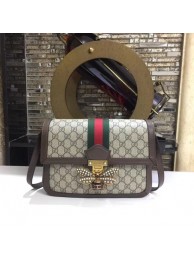 Fake Gucci Queen Margaret GG Supreme medium shoulder bag 524356 brown HY4228xR88