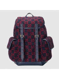 Fake Gucci Small GG wool backpack 598184 blue HY20559eZ32