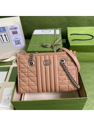 Fake Gucci small leather shoulder bag 681483 Rose beige HY19612lF58