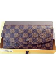 Fake Louis Vuitton Damier Ebene Canvas Emilie Wallet Rouge M60136 Brown HY24608bz90