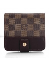 Fake Louis Vuitton Damier Ebene Canvas Zipped Compact Wallet N61668 HY24996EQ38