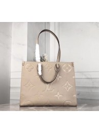 Fake Louis Vuitton ONTHEGO Original Leather Bag M44576 Beige HY9029GR32