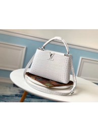 Fake Louis vuitton original crocodile CAPUCINES PM M53665 cream HY13851QF99
