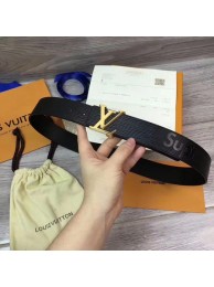 Fake Louis Vuitton SPREME 40mm Black Epi Leather Belt M5897 Gold HY12631pE71