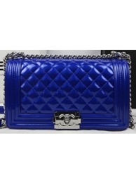 Fashion Boy Chanel Flap Bag Original Pearly Patent Leather A67025 Blue HY23315Of26