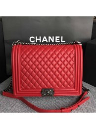 Fashion Boy Chanel Flap Shoulder Bag Red Original Sheepskin Leather A67087 Silver HY685Of26
