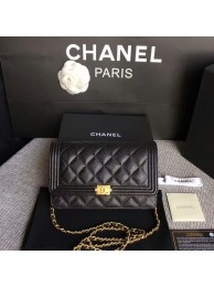 Fashion Boy Chanel WOC Flap Bag Original Calfskin Leather CHA6040 Black HY22740OM51