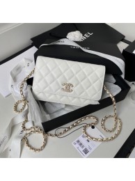 Fashion Chanel Grained Calfskin small Shoulder Bag AP2734 white HY24045Of26