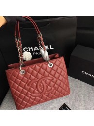 Fashion Chanel LE Boy Grand Shopping Tote Bag GST Wine Cannage Pattern A50995 Silver HY26235Of26