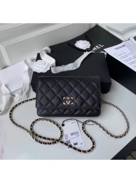 Fashion CHANEL mini wallet on chain AP2136 black HY2182wc24