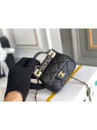 Fashion CHANEL Top Handle Micro Mini Wallet On Chain AP2206 Black HY24200OM51