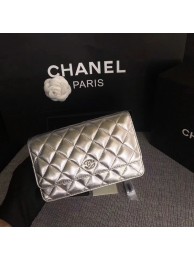 Fashion Chanel WOC Flap Bag Original Sheepskin Leather 33814B Silver HY722wc24