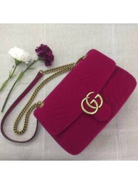 Fashion Gucci GG Suede Leather Shoulder Bag 443496 Wine HY7657wc24