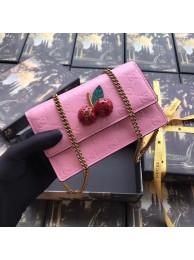 Fashion Gucci Signature mini bag with cherries 481291 pink HY7045OM51