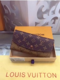 Fashion Louis Vuitton Monogram Canvas Emilie Wallet M60136 Brown HY14345OM51