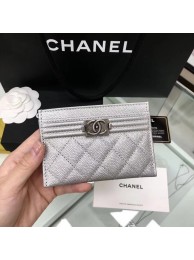 First-class Quality BOY CHANEL Card Holder A84431 silver HY4043Sf41