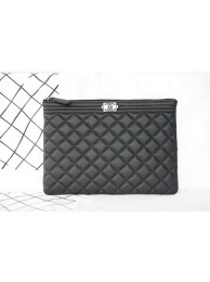 First-class Quality Boy Chanel Chevron Black Calfskin Leather Clutch A69253 HY14012VJ28