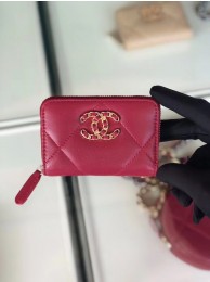 First-class Quality Chanel 19 Zip Card bag AP0949 rose HY22929xO55