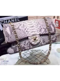 First-class Quality Chanel 2.55 Series Flap Bags Grey Original Python Leather A1112SA Gold HY1394xO55