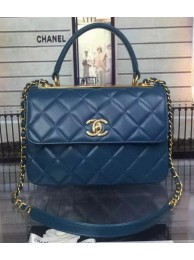 First-class Quality Chanel Classic Top Flap Bag Original Sheepskin Leather A92236 Blue HY758Sf41