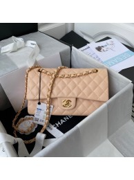 First-class Quality Chanel Flap Shoulder Bag Grained Calfskin A01112 gold-Tone Metal Apricot HY17819xO55