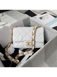 First-class Quality CHANEL Lambskin Flap Shoulder Bag 2022SS white HY6963Sf41