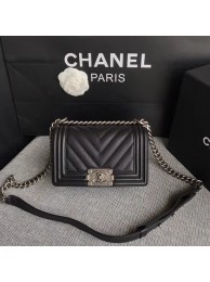 First-class Quality Chanel Le Boy Flap Shoulder Bag Original Caviar Leather P67085 black silver Buckle HY15472VJ28