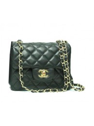 First-class Quality Chanel mini Classic Flap Bag Black Leather 1115 Gold Chain HY2697VJ28