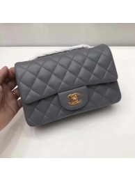First-class Quality Chanel mini Classic Flap Bag Original Sheepskin Leather A1116 Grey HY18643Sf41