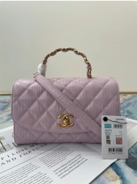 First-class Quality Chanel mini flap bag with top handle AS2478 purple HY1853Sf41