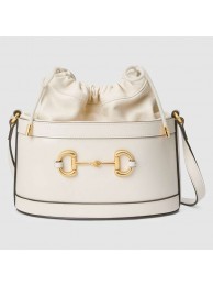 First-class Quality Gucci 1955 Horsebit bucket bag 602118 white HY8058Sf41