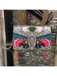 First-class Quality Gucci Dionysus Embroidered Shoulder Bag 400249 Blue Croco HY18278Sf41