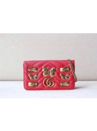 First-class Quality Gucci GG Marmont Animal Studs mini Bag 488426 Red HY2218Sf41