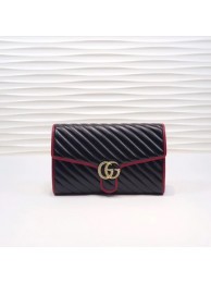 First-class Quality Gucci GG Marmont clutch 498079 black&red HY10119fm32