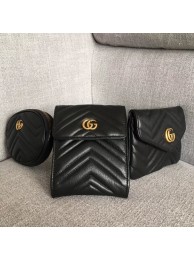First-class Quality Gucci GG Marmont matelasse belt bag 524597 black HY23294xO55