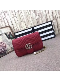 First-class Quality Gucci GG Marmont matelasse Mini Bag 476809 Red HY26057VJ28