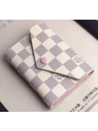 First-class Quality Louis Vuitton Damier Azur Canvas VICTORINE WALLET N58114 Pink HY25213Sf41