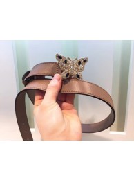 Gucci 25MM Leather Belt 414519 Apricot HY1381tL32