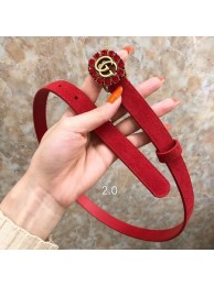 Gucci 2CM Leather Belt 414521 Red HY556rd58
