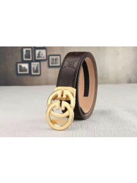 Gucci 34mm Leather Belt GG0801 Brown HY13997TL77