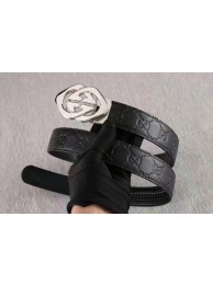 Gucci 34mm Leather Belt GG0803 Black HY7388vX95
