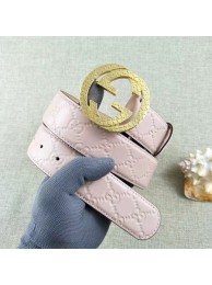 Gucci 38mm Leather Belt GG57099 Pink HY23683Mc61