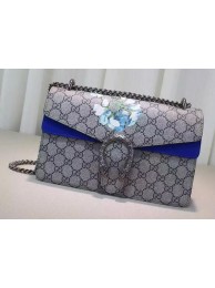 Gucci 400249 Blue Dionysus GG Supreme Canvas Shoulder Bag HY9371CC86