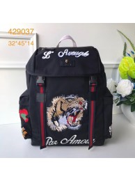 Gucci Backpack with embroidery 429037 black HY10213Pf97